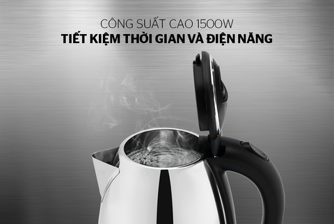 Ấm siêu tốc Inox 1.8L Happy Time HTD1081