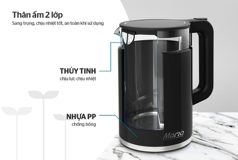 Ấm siêu tốc thủy tinh 1.7L Sunhouse SHD1330