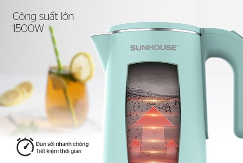 Ấm siêu tốc Inox 2 lớp 1.8L Sunhouse SHD1351