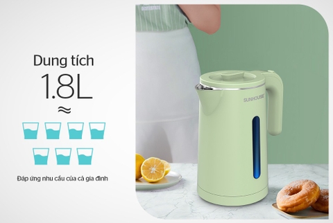 Ấm siêu tốc Inox 2 lớp 1.8L Sunhouse SHD1353