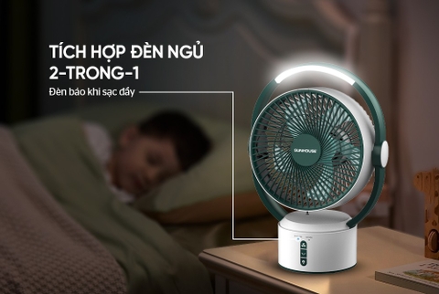Quạt sạc Sunhouse SHD7116