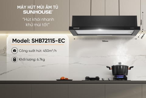 Máy hút mùi âm tủ Sunhouse SHB72115-EC
