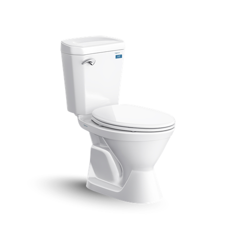 Bồn cầu 2 khối Viglacera VI77 nắp thường