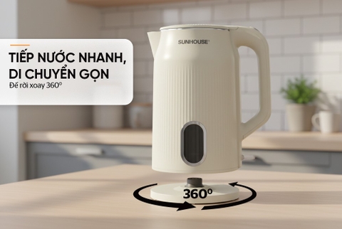Ấm siêu tốc Inox 2 lớp 3L Sunhouse SHD1365