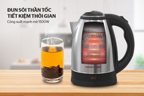 Ấm siêu tốc Inox 1.8L Happytime HTD1021