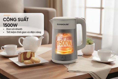 Ấm siêu tốc Inox 3 lớp 1.8L Sunhouse SHD1376