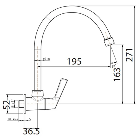 Vòi chậu rửa chén American Standard WF-T607 nước lạnh
