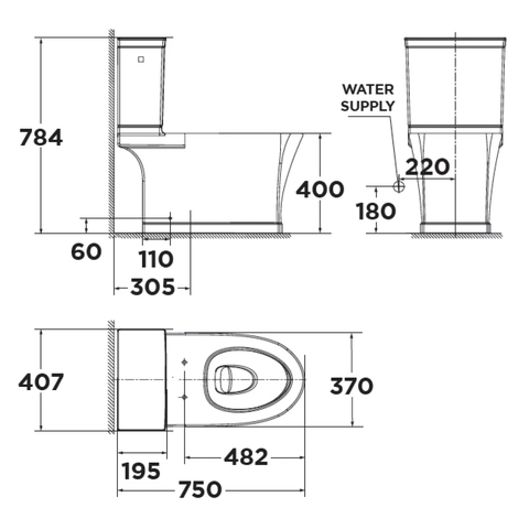 Bồn cầu 2 khối American Standard Kastello VF-2781
