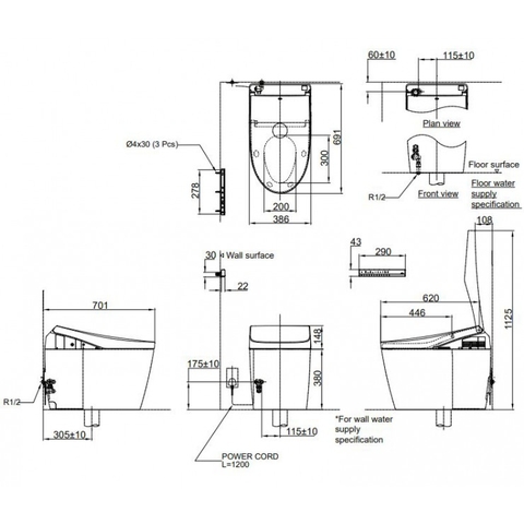 Bồn cầu điện tử TOTO CS989VT/TCF9788WZ/T53P100VR Neorest AH