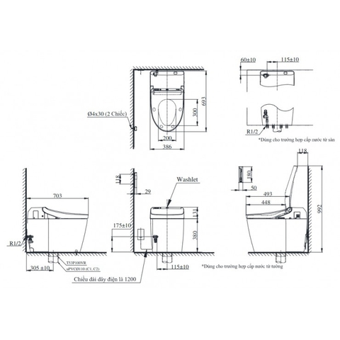 Bồn cầu điện tử TOTO CS988VT/TCF9575Z/T53P100VR Neorest DH