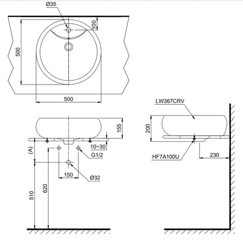 Lavabo chậu rửa mặt TOTO LT367CR#XW đặt bàn sứ chống bám bẩn