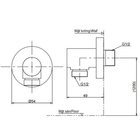 Cút Nối Tường TOTO TBW02013B