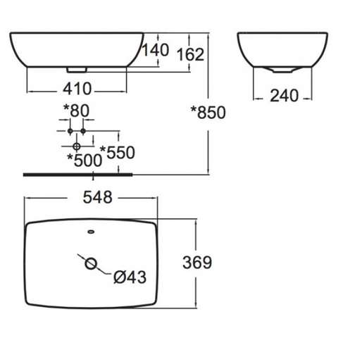 Lavabo chậu rửa mặt American Standard WP-F650 đặt trên bàn