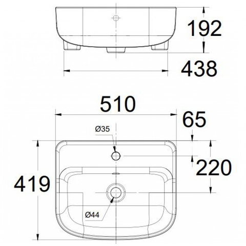 Lavabo chậu rửa mặt American Standard 0533-WT âm bàn