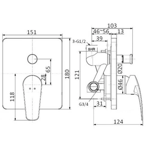 Vòi sen tắm American WF-0921 nóng lạnh