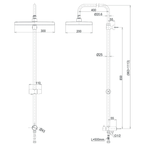Thân sen tắm TOTO TBW13040V nóng lạnh