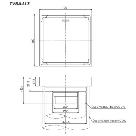 Phễu thoát sàn TOTO TVBA413