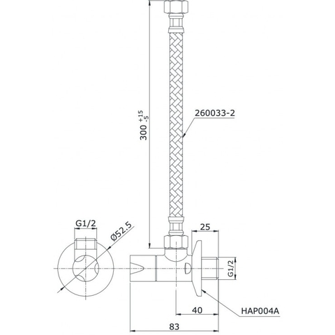 Van khóa + dây cấp nước TOTO HAP004A-F