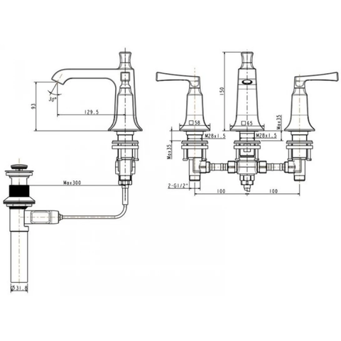 Vòi lavabo chậu rửa mặt American Standard WF-1603 nóng lạnh