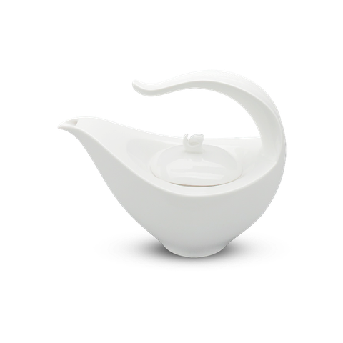 Bình trà sứ Minh Long 1.13 L + nắp - Harmony Lys - Trắng Ngà