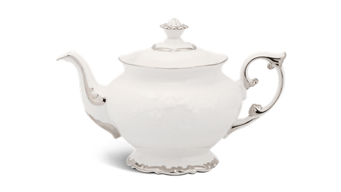 Bình trà sứ Minh Long 1.3 L - Đài Các - Chỉ Bạch Kim