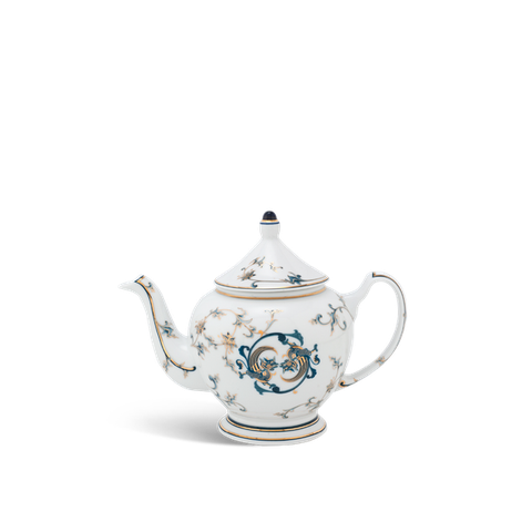 Bình trà sứ Minh Long 1.3 L + nắp - Hoàng Cung - Lạc Hồng vàng