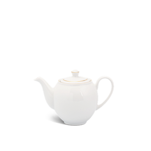 Bình trà sứ Minh Long + nắp - Camellia - Chỉ Vàng