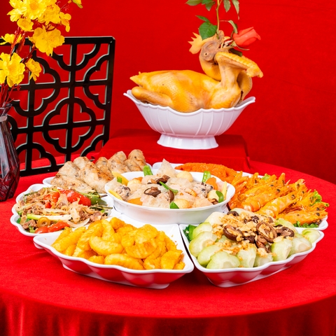 Bộ bát đĩa nhựa Việt Nhật hoa mặt trời bé 6836