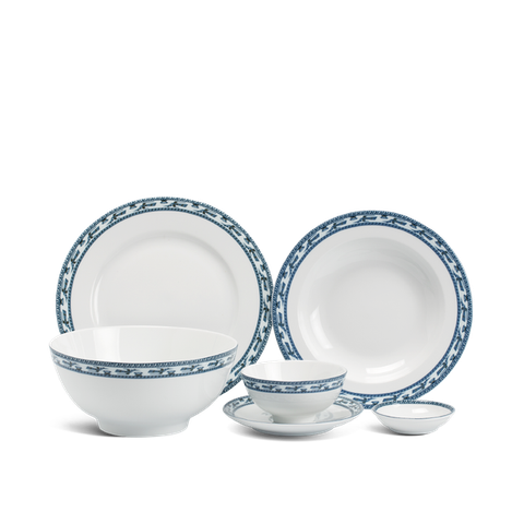 Bộ đồ ăn sứ Minh Long 22 sản phẩm - Jasmine - Chim Lạc