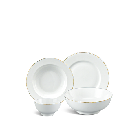 Bộ đồ ăn sứ Minh Long 09 sản phẩm - Jasmine - Chỉ Vàng