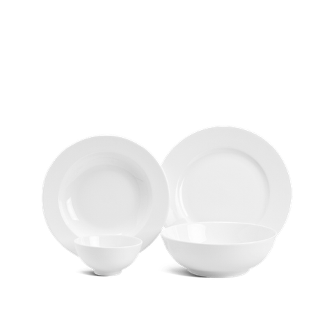 Bộ đồ ăn sứ Minh Long 09 sản phẩm - Jasmine - Trắng