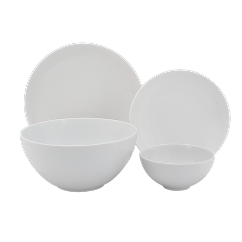 Bộ đồ ăn sứ Minh Long 09 sản phẩm - Timeless - Trắng