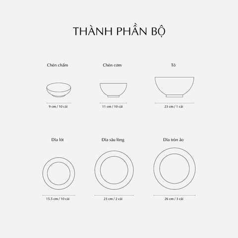 Bộ đồ ăn sứ Minh Long 10 người 36 sản phẩm - Daisy - Bóng Bay