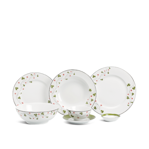 Bộ đồ ăn sứ Minh Long 10 người 36 sản phẩm - Jasmine - Hoa May Mắn