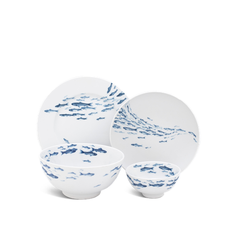 Bộ đồ ăn sứ Minh Long 10 sản phẩm - Jasmine - Cá Cơm Sương Mờ