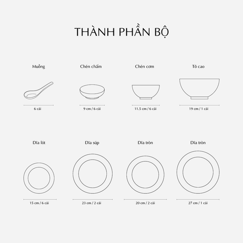 Bộ đồ ăn sứ Minh Long 30 sản phẩm - Cordon - Men Ngọc Sương Mờ (Trang trí Vàng)