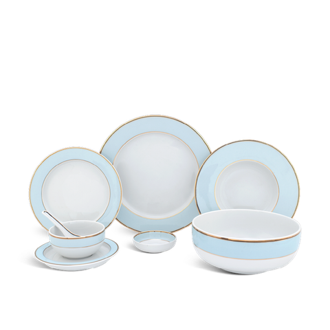 Bộ đồ ăn sứ Minh Long 30 sản phẩm - Gastroline - Xanh Ngọc