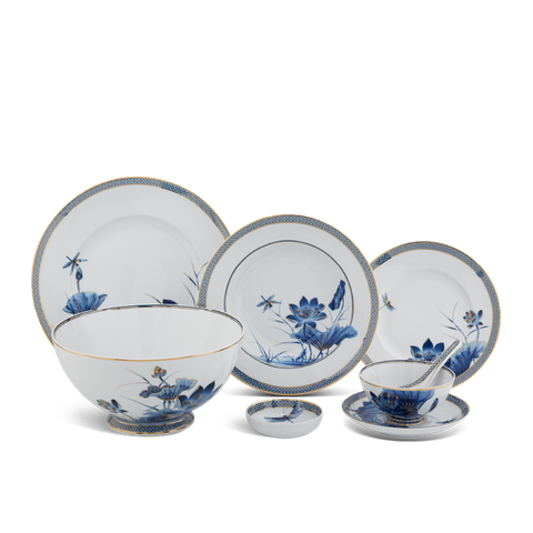 Bộ đồ ăn sứ Minh Long 30 sản phẩm - Cordon - Men Ngọc Sương Mờ
