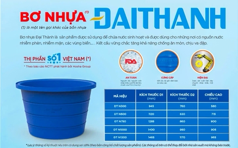 Bơ nhựa Đại Thành 1300 lít