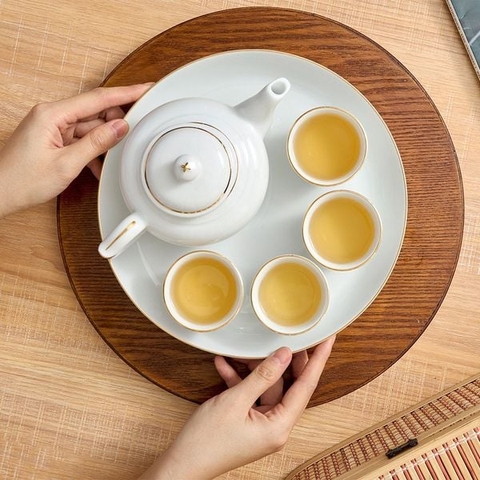 Bộ trà sứ Minh Long 0.35 L - Misc Assortment IFP - Chỉ Vàng