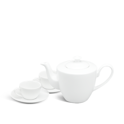 Bộ trà sứ Minh Long 0.65 L - Daisy - Trắng