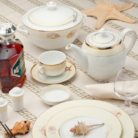 Bộ trà sứ Minh Long 1.1 L - Camellia - Hương Biển kem