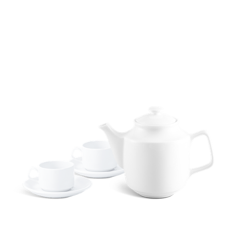 Bộ trà sứ Minh Long 1.1 L Jasmine - Trắng