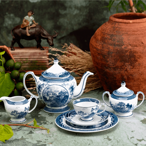 Bộ trà sứ Minh Long 1.3 L - Hoàng Cung - Hồn Việt