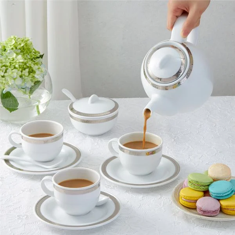 Bộ trà sứ Minh Long cao 1.3 L - Sago - Thiên Tuế