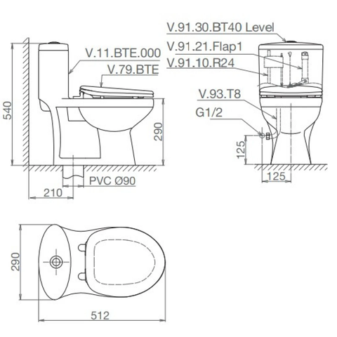 Bồn cầu trẻ em Viglacera BTE