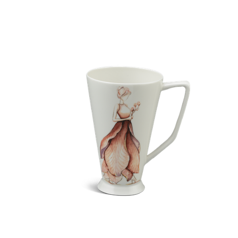 Ca mỏng sứ Minh Long 0.5 L (cô gái) - Tulip ngà - Dịu Dàng