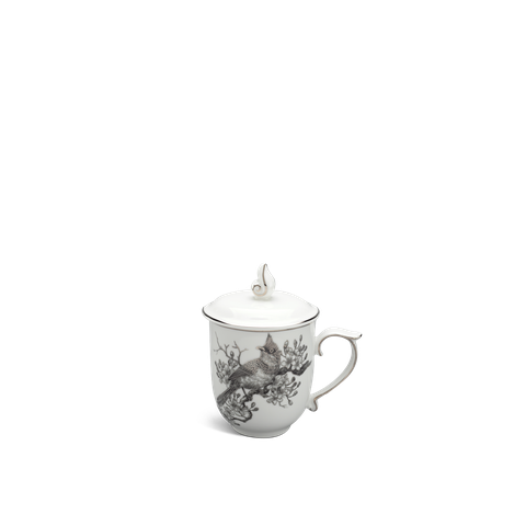 Ca trà sứ Minh Long 0.30 L + nắp - Mẫu đơn IFP - Chim Chào Mào