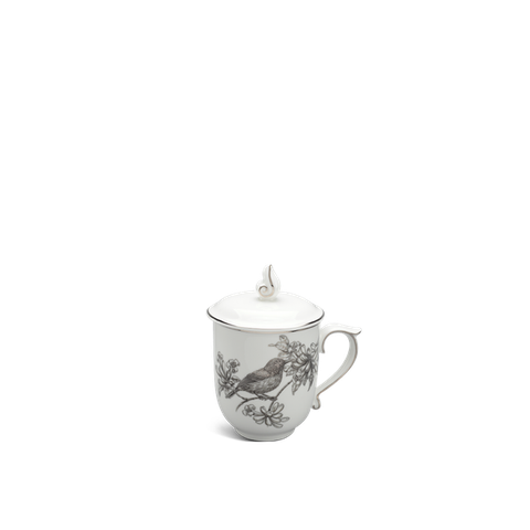 Ca trà sứ Minh Long 0.30 L + nắp - Mẫu đơn IFP - Chim Hút Mật