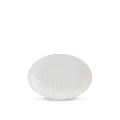 Dĩa oval sứ Minh Long 32 cm - Sen IFP - Trắng Ngà